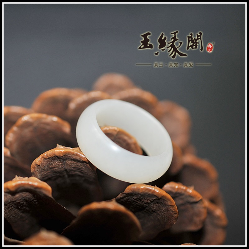 和田玉白玉籽料 指环/戒指（19mm）